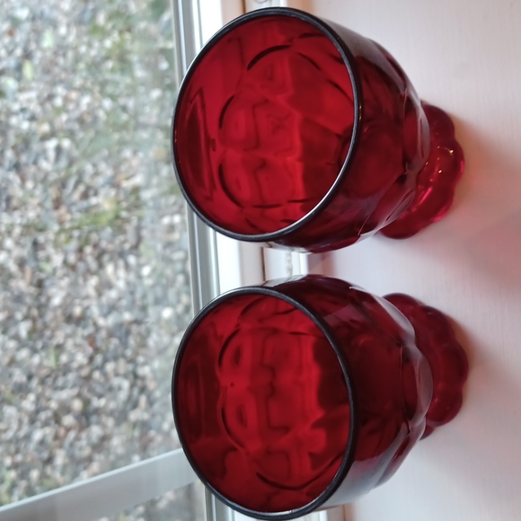 ❤Fenton Ruby Dot And Panel Tumblers - Picture 5 of 5